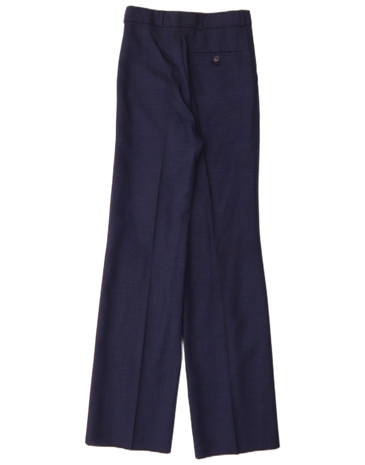 Pantaloni da abito vintage da uomo con pegging W25 L35 blu navy