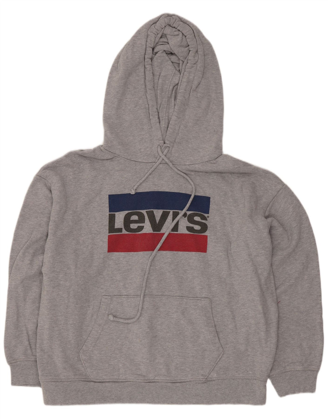 Maglione con cappuccio oversize grafico da donna Levi's UK 14 Large Grey Flecked