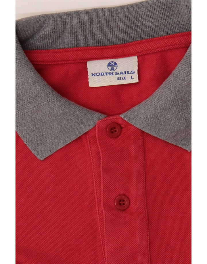 Polo grafica da uomo North Sails grande color rosso