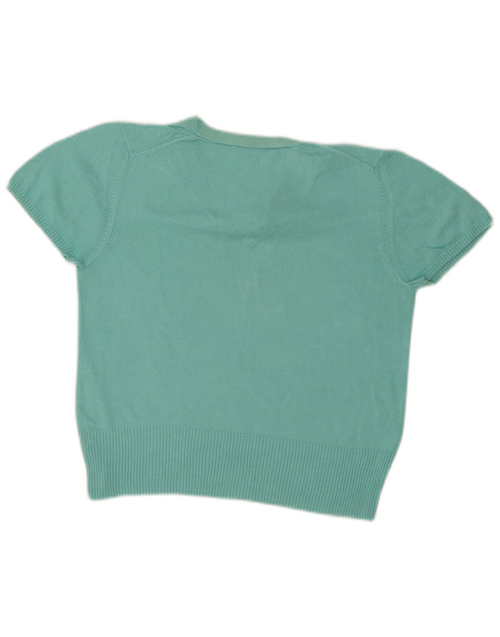 Maglione corto con scollo a V da donna Marks & Spencer UK 12 Medio Turchese