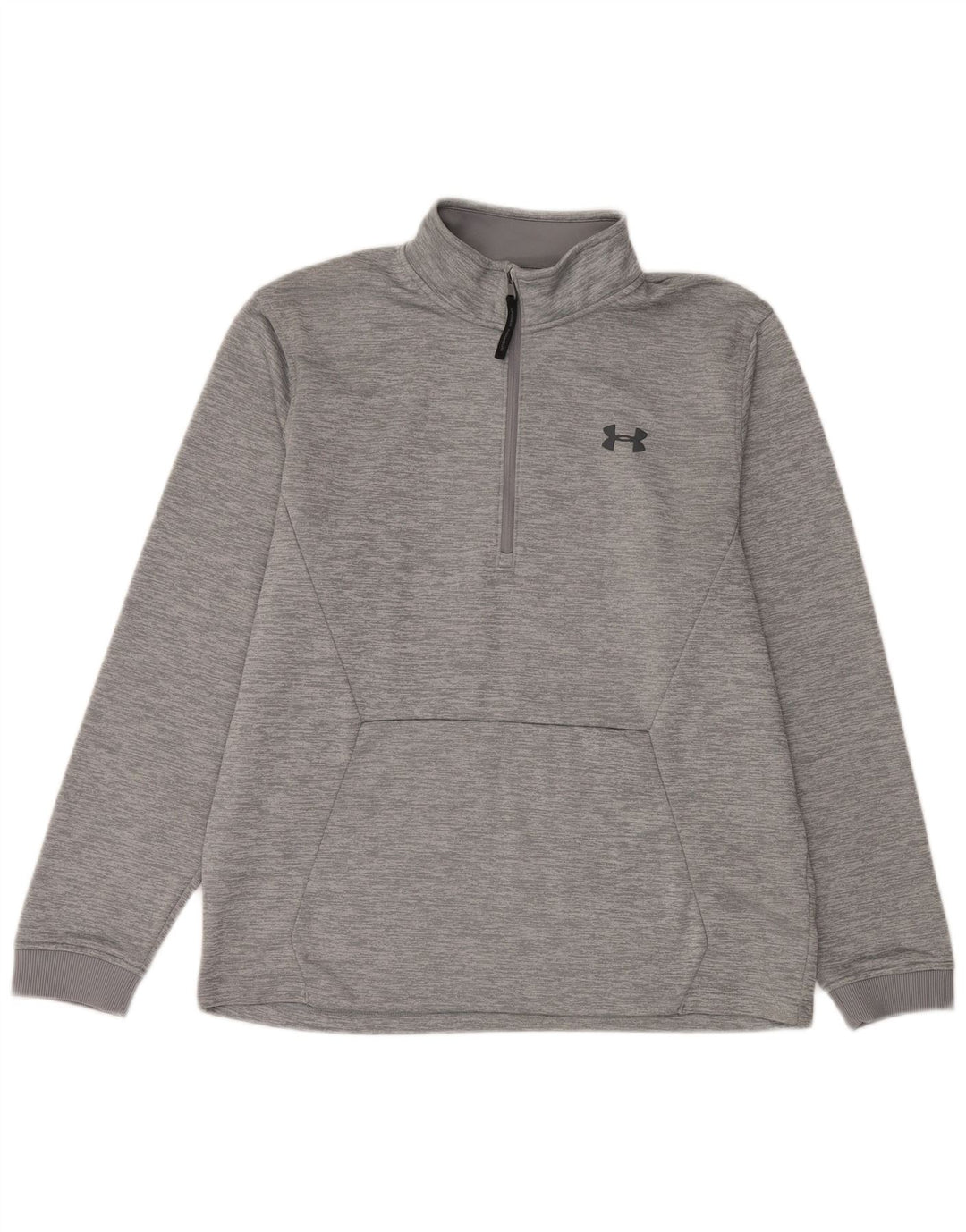 Felpa da uomo con collo con zip grafica Under Armour, maglione grande, grigio screziato