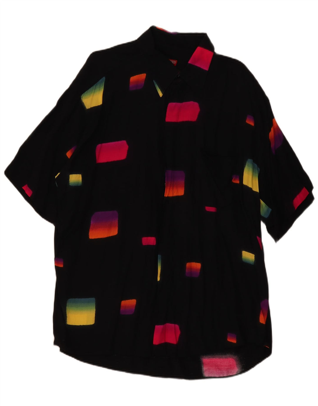 Camicia a maniche corte da uomo Tipo' S 2XL Viscosa geometrica nera