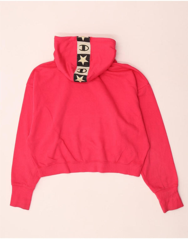 Maglione con cappuccio grafico oversize da donna Champion UK 18 XL in cotone rosa