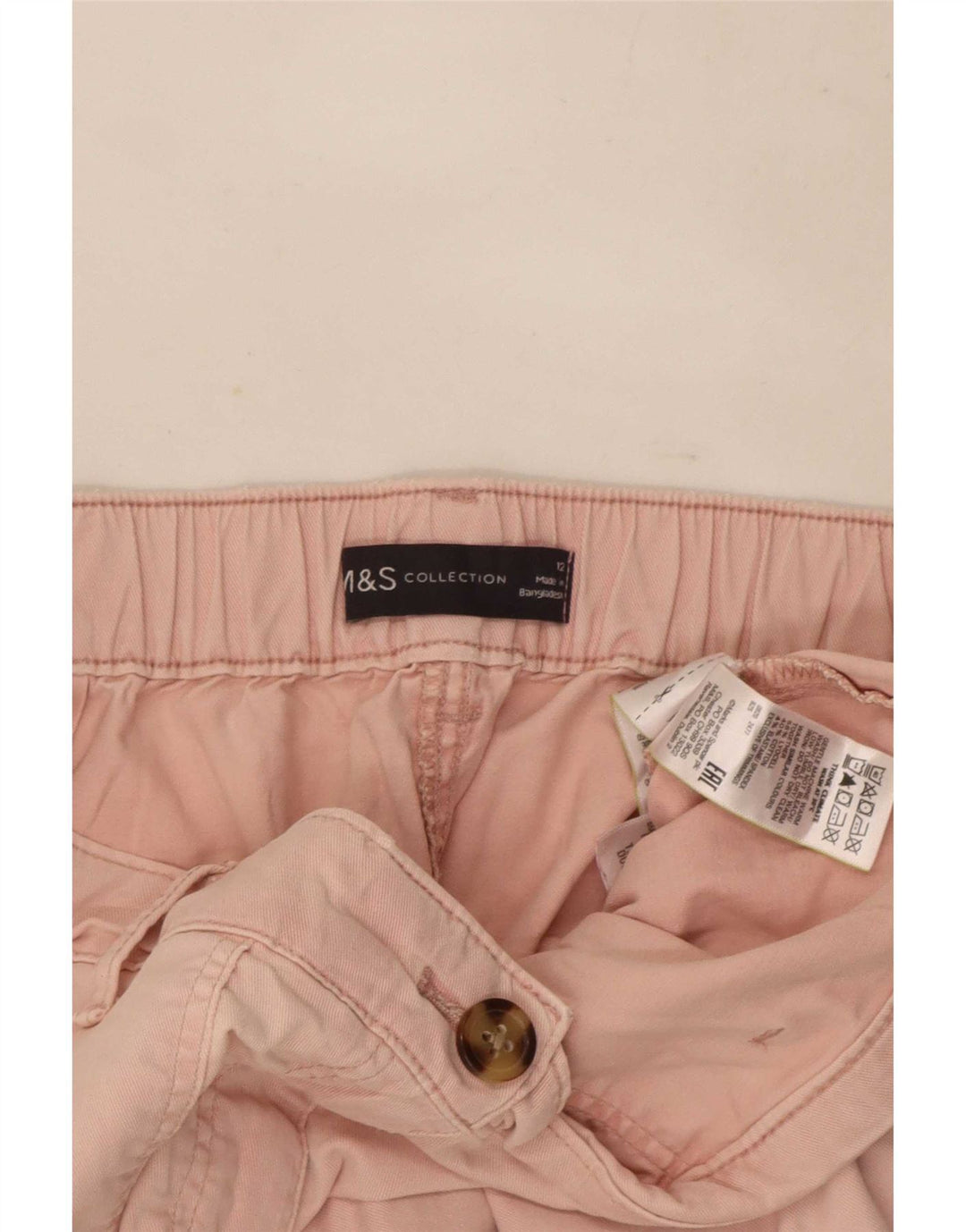 Pantaloni cargo corti Marks & Spencer da donna UK 12 medi W30 L26 Rosa