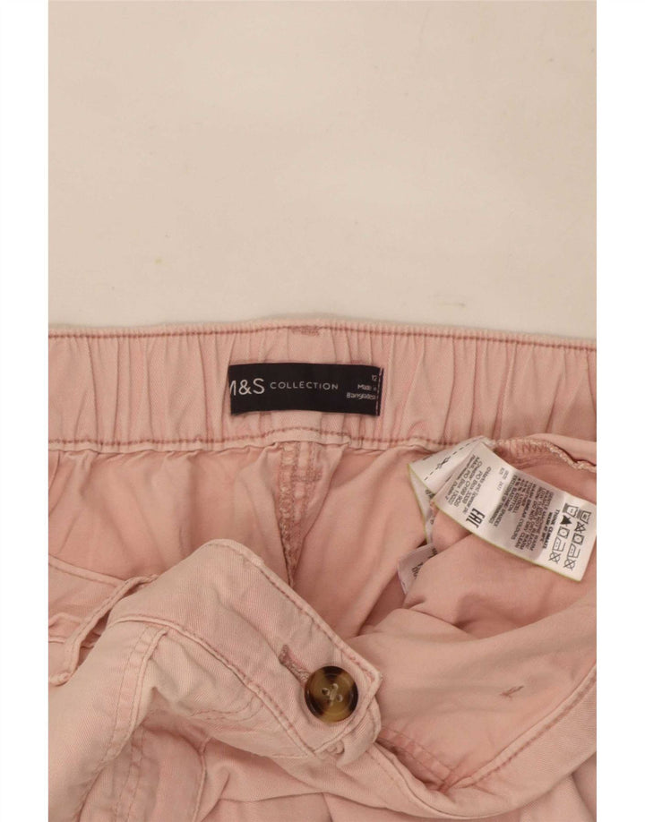 Pantaloni cargo corti Marks & Spencer da donna UK 12 medi W30 L26 Rosa