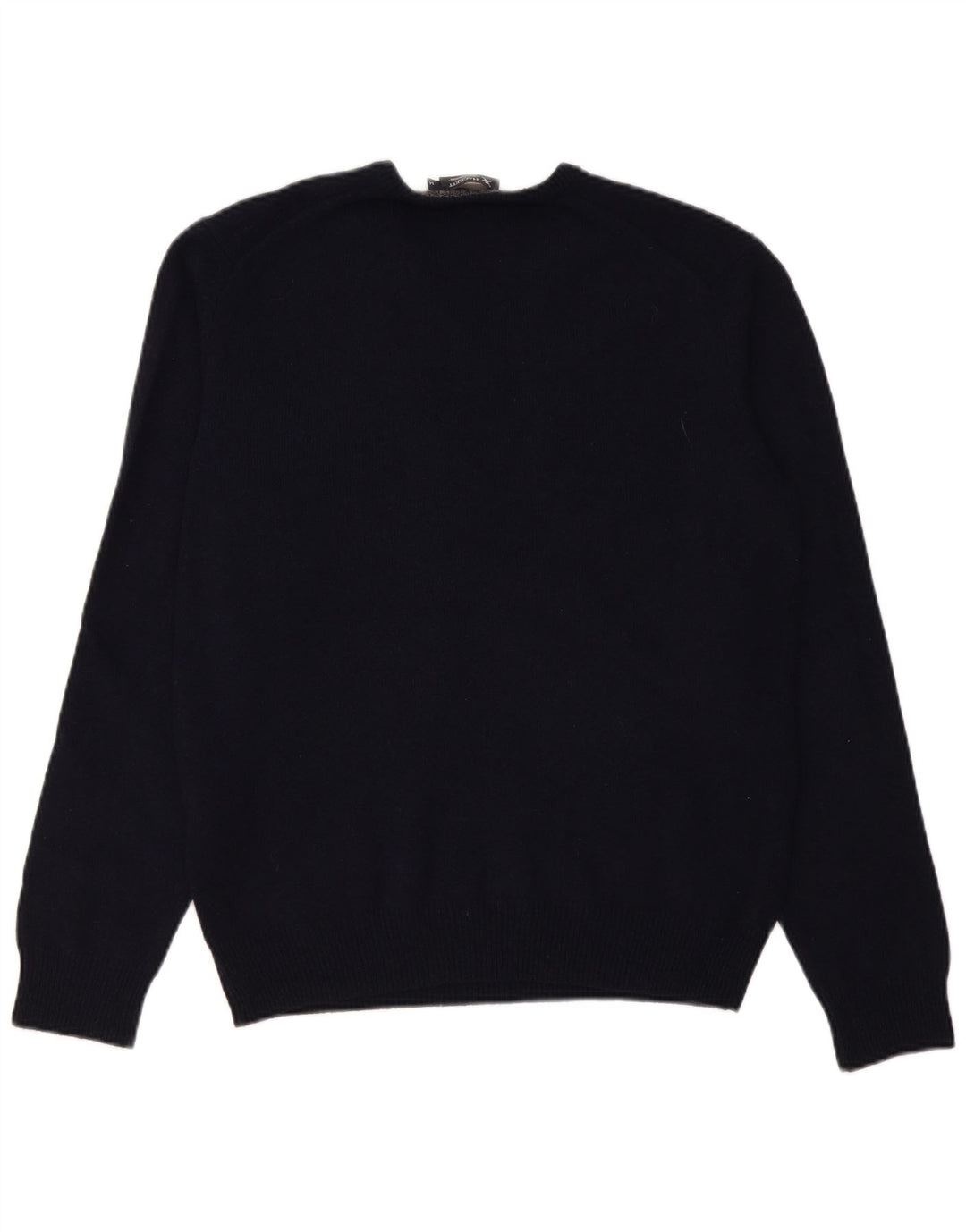 Maglione da uomo con scollo a V Hackett in lana d'agnello medio blu navy