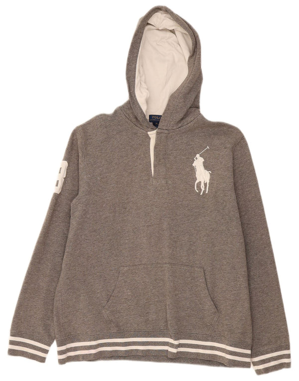 Polo Ralph Lauren Felpa con cappuccio grafica per ragazzi 15-16 anni XL Grigio chiazzato