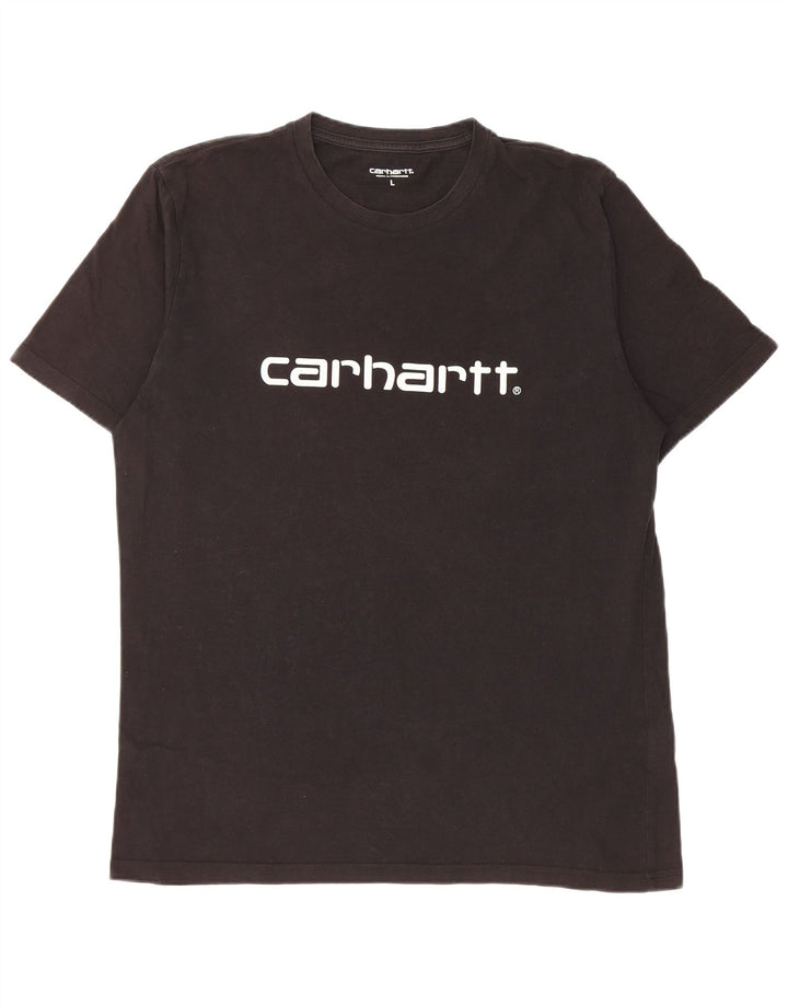 T-shirt grafica da uomo Carhartt Top grande in cotone nero