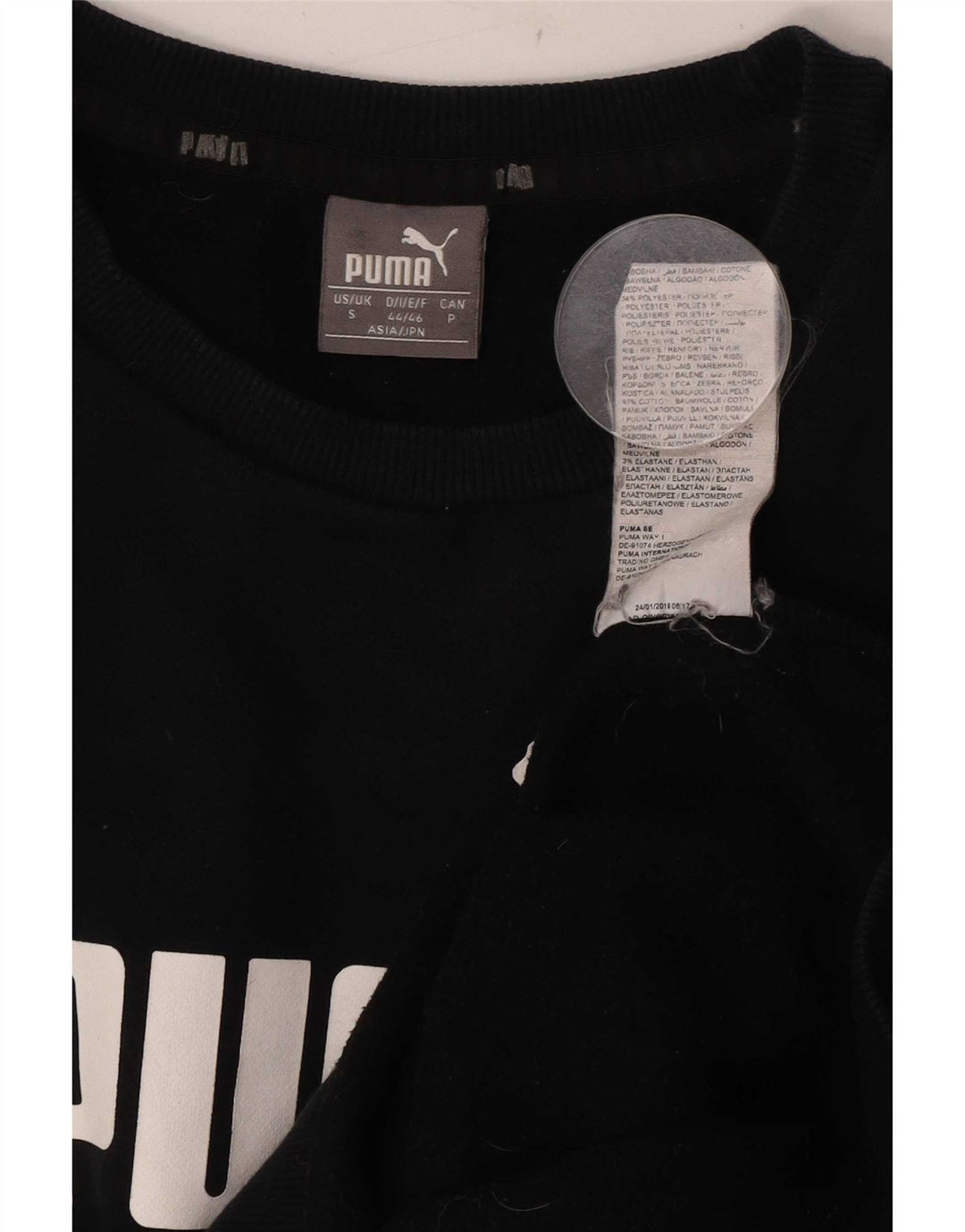Felpa grafica da uomo Puma Maglione piccolo cotone nero