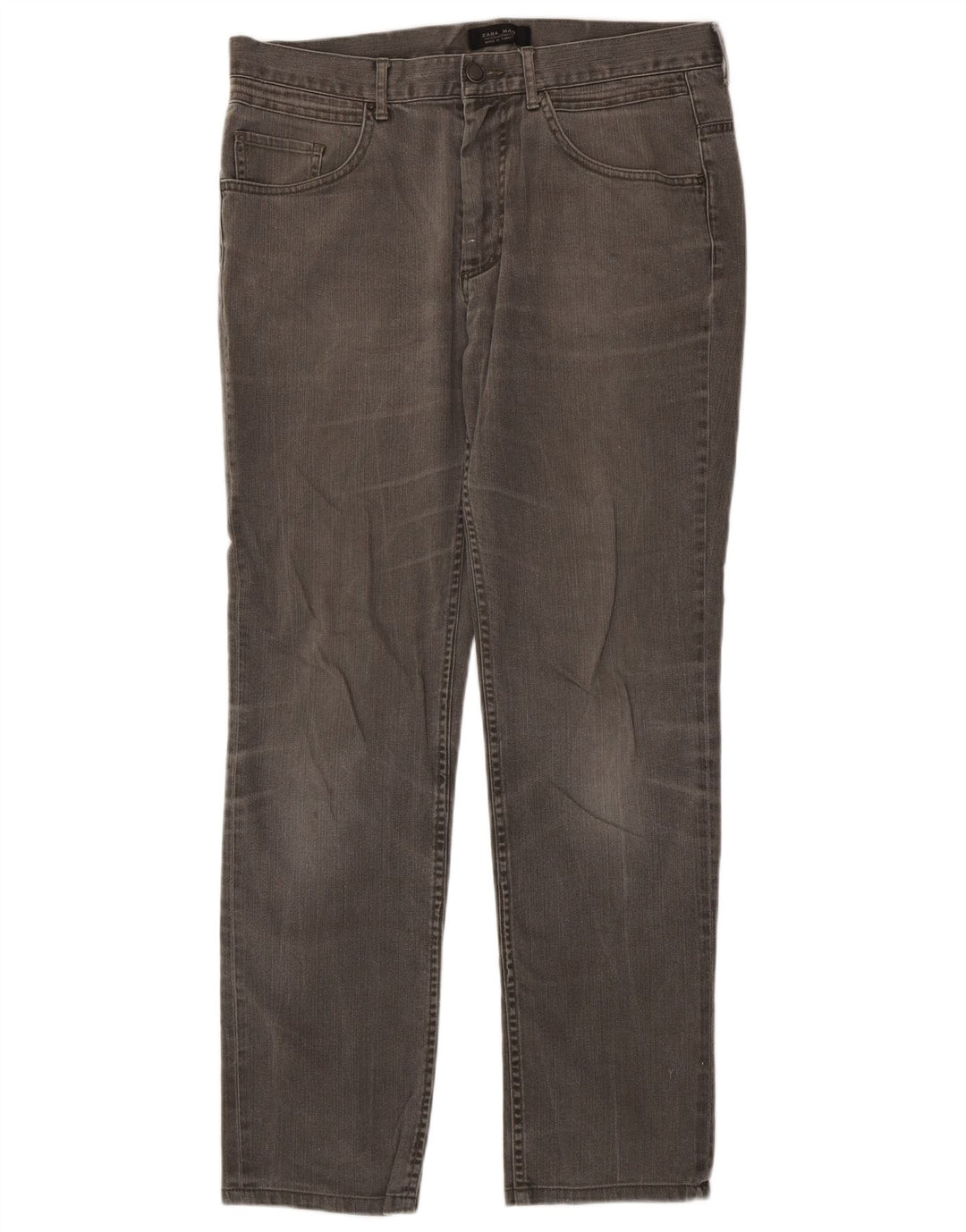 Jeans dritti da uomo Zara EU 42 Large W32 L31 Cotone grigio