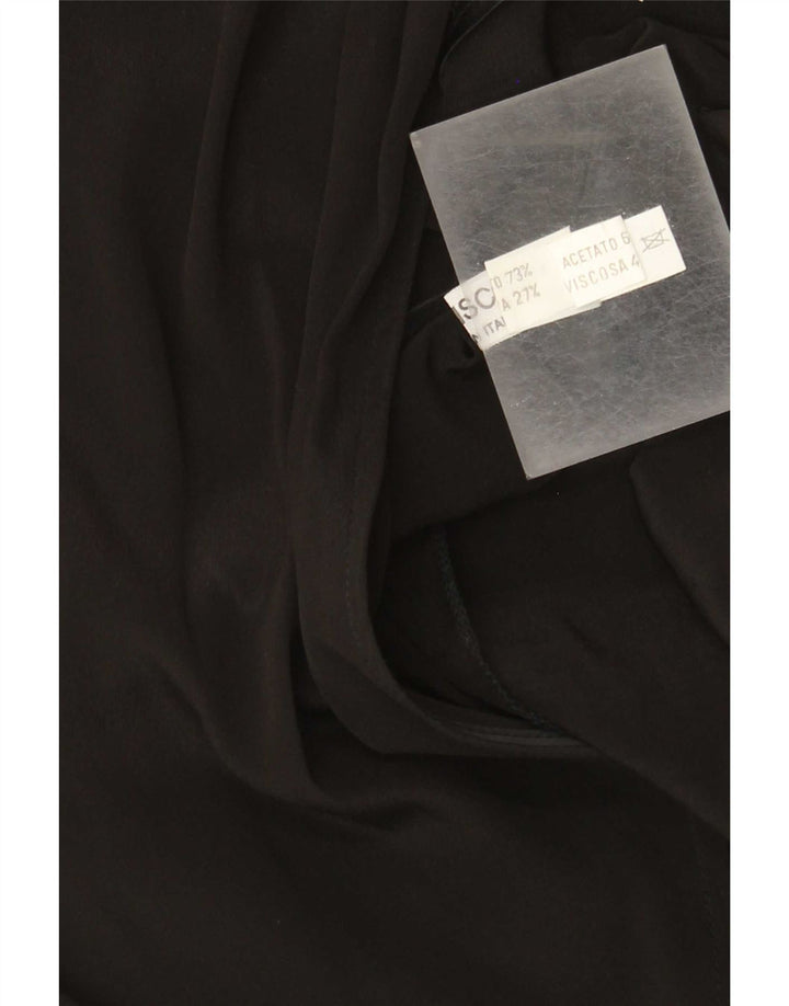 Abito aderente vintage da donna IT 44 Acetato floreale nero medio