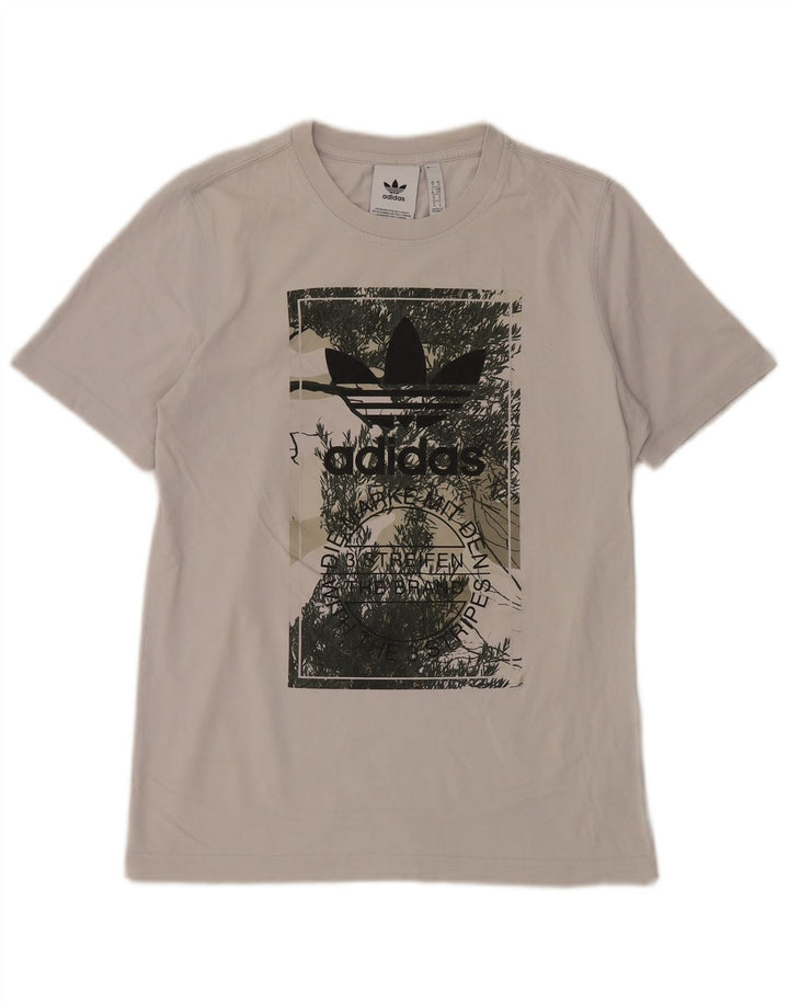 T-shirt grafica da uomo Adidas Top piccola in cotone bianco