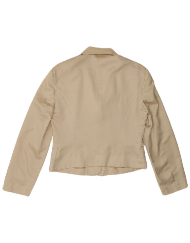 Giacca blazer a 3 bottoni corta da donna Benetton IT 44 Poliestere beige medio