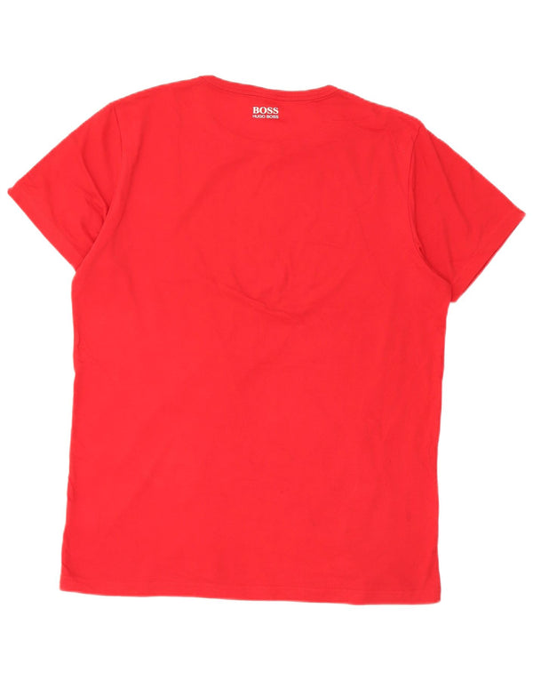T-shirt grafica da uomo Hugo Boss Top grande in cotone rosso