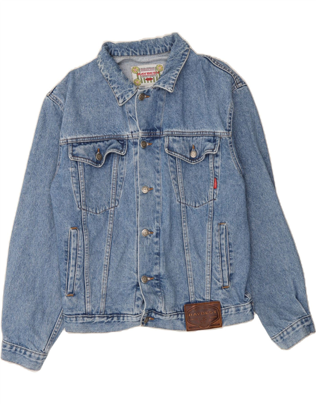 RAYBEST Womens Denim Jacket UK 16 Large Blue Vintage Raybest and Second-Hand Raybest from Messina Hembry 