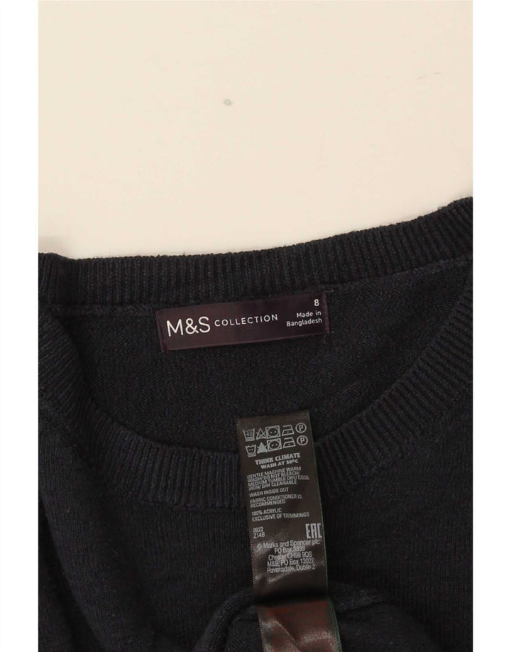 Maglione maglione con scollo a barca da donna Marks & Spencer UK 8 piccolo blu navy