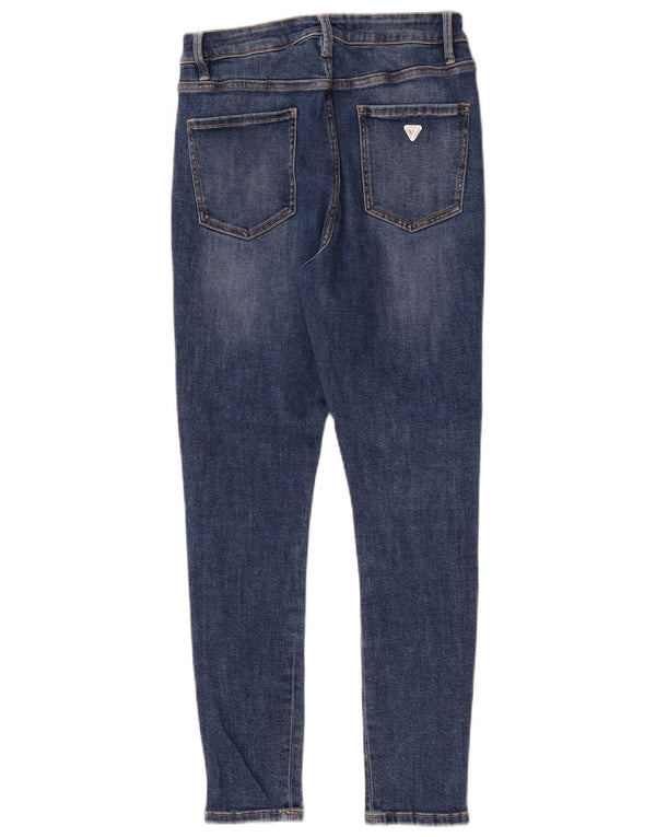 Jeans skinny da donna a vita alta Guess W28 L27 cotone blu
