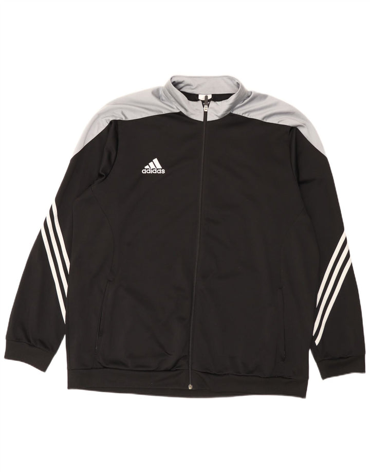 Giacca da tuta da uomo Adidas 2XL poliestere color block nero