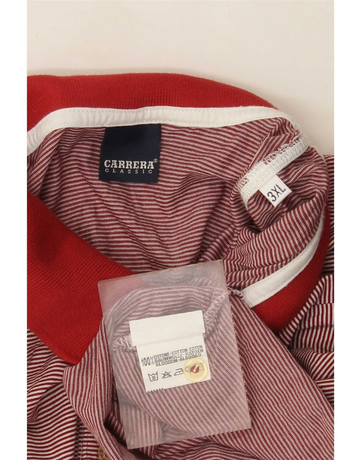 Polo da uomo Carrera 3XL in cotone a righe rosse