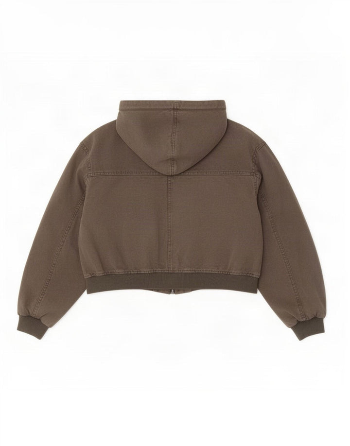 Giubbotto bomber corto da donna Pull & Bear Pacific Republic UK 14 medio cachi