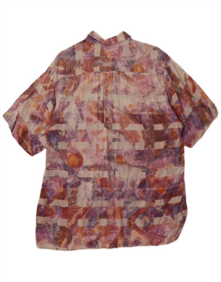 EQUIPE Camicia da uomo a maniche corte con motivo astratto grande multicolore