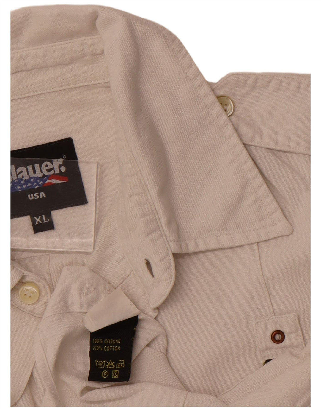 BLAUER Camicia Militare Uomo XL Cotone Bianco