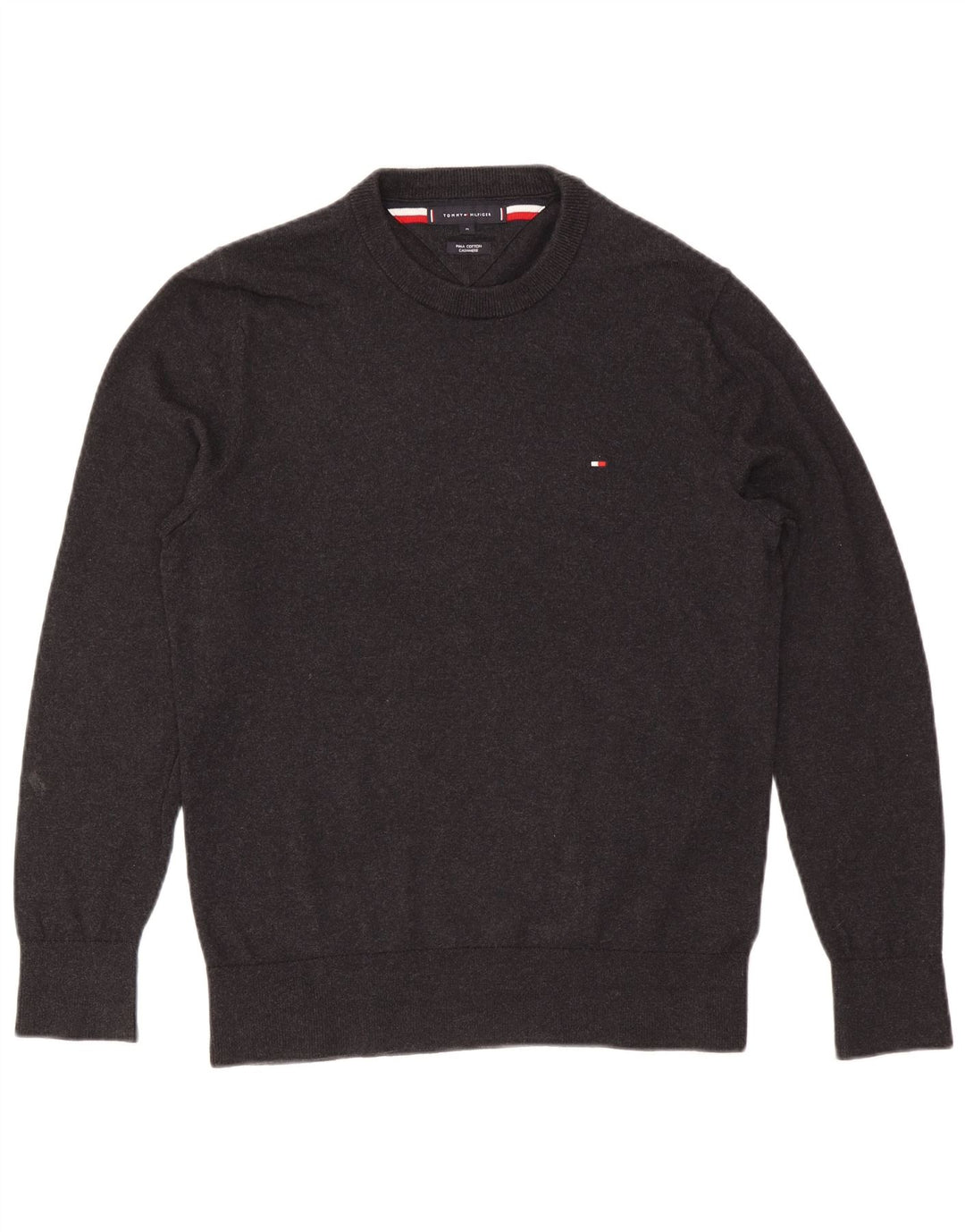 Maglione maglione girocollo da uomo Tommy Hilfiger cotone grigio medio