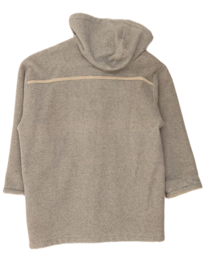 Cappotto vintage da donna con cappuccio UK 18 XL in lana grigia