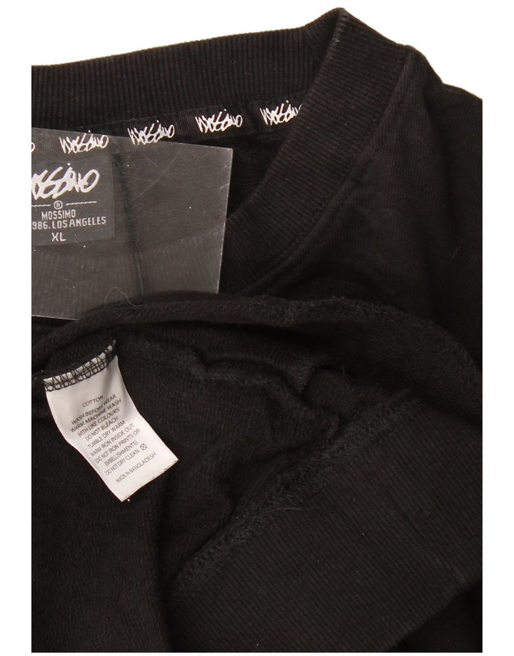 MOSSIMO Felpa grafica da uomo Maglione XL Cotone nero