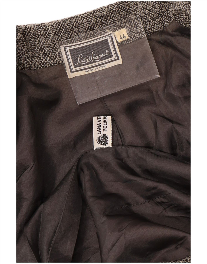 LUISA SPAGNOLI Giacca Blazer a 1 Bottone Donna IT 44 Grigio Medio Lana