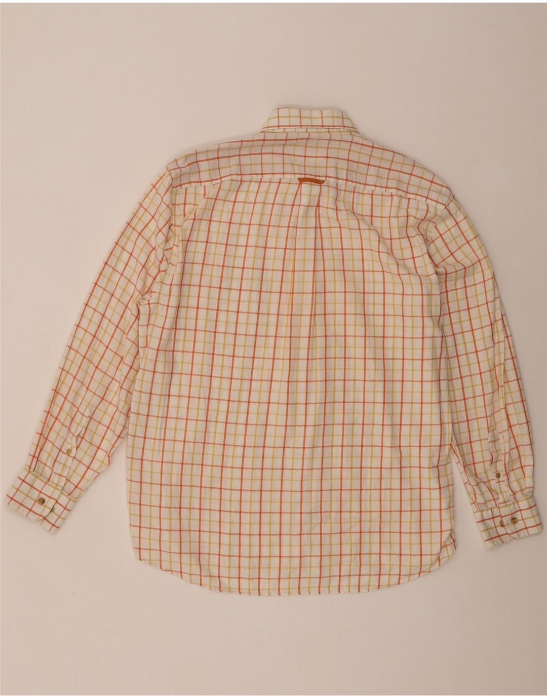 Camicia da uomo Barbour XL in cotone a quadri arancione