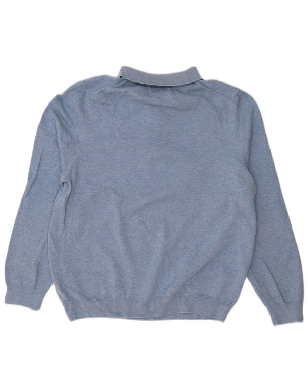 EDDIE BAUER Maglione da uomo con collo alto in cotone blu medio