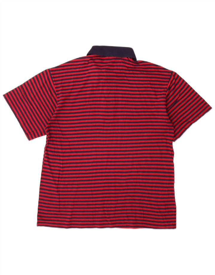 Polo da uomo Lacoste taglia 4 cotone a righe rosse medie