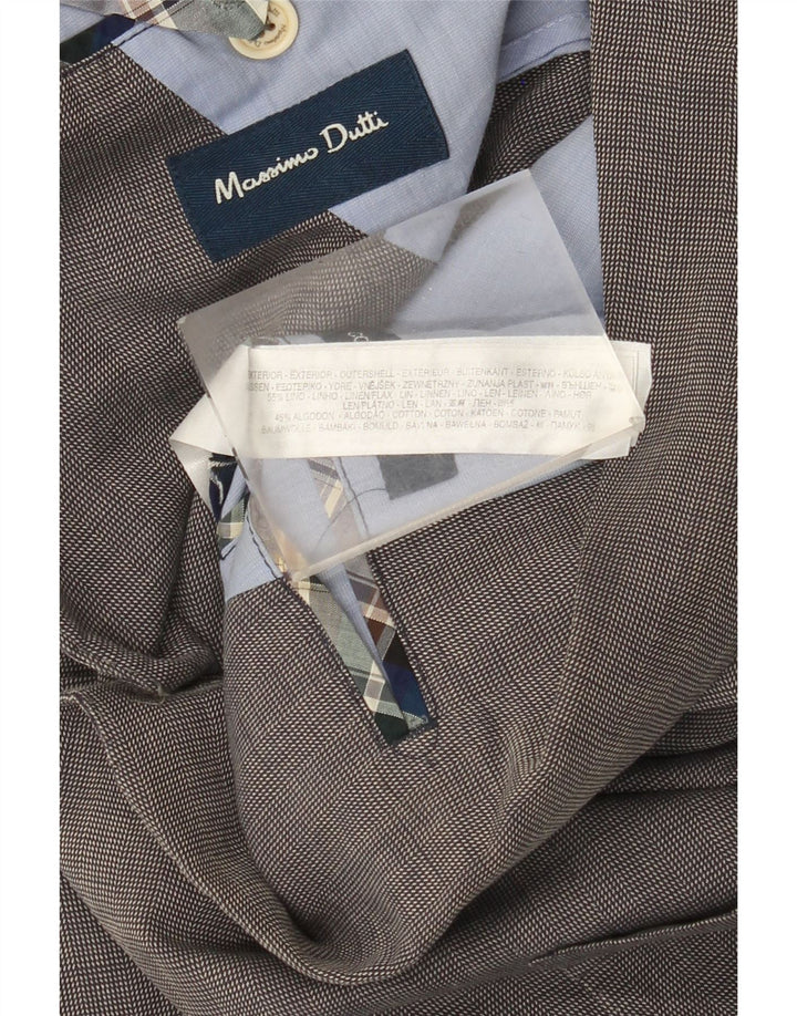 MASSIMO DUTTI Giacca blazer da uomo a 2 bottoni UK 38 Cotone grigio medio