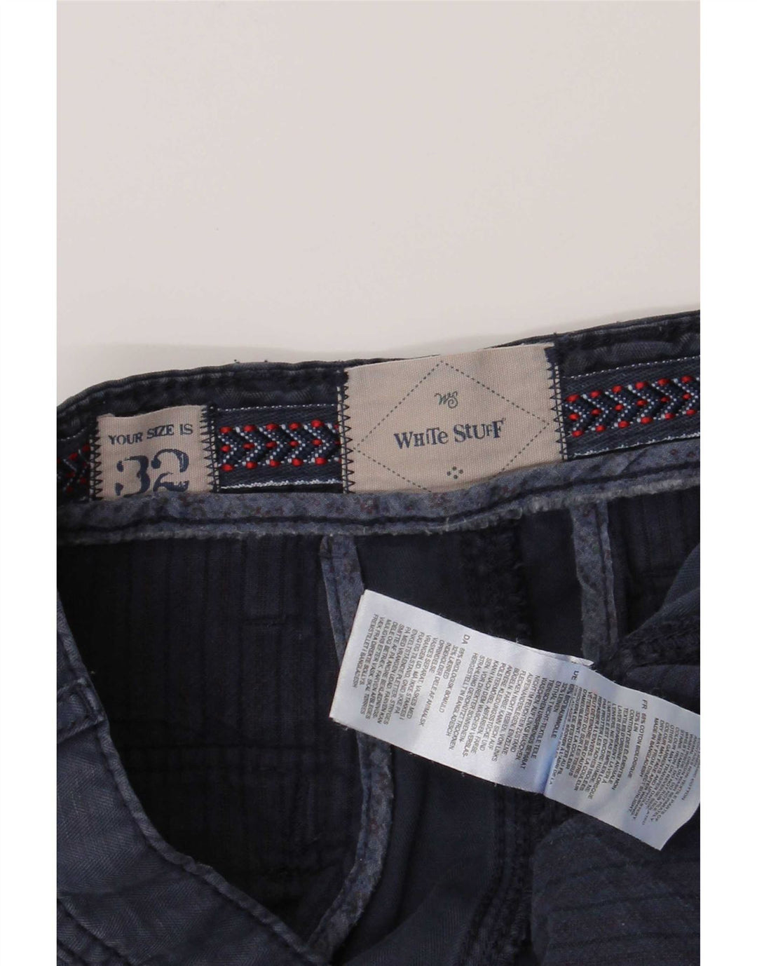 Pantaloncini cargo da uomo White Stuff W32 cotone blu navy medio