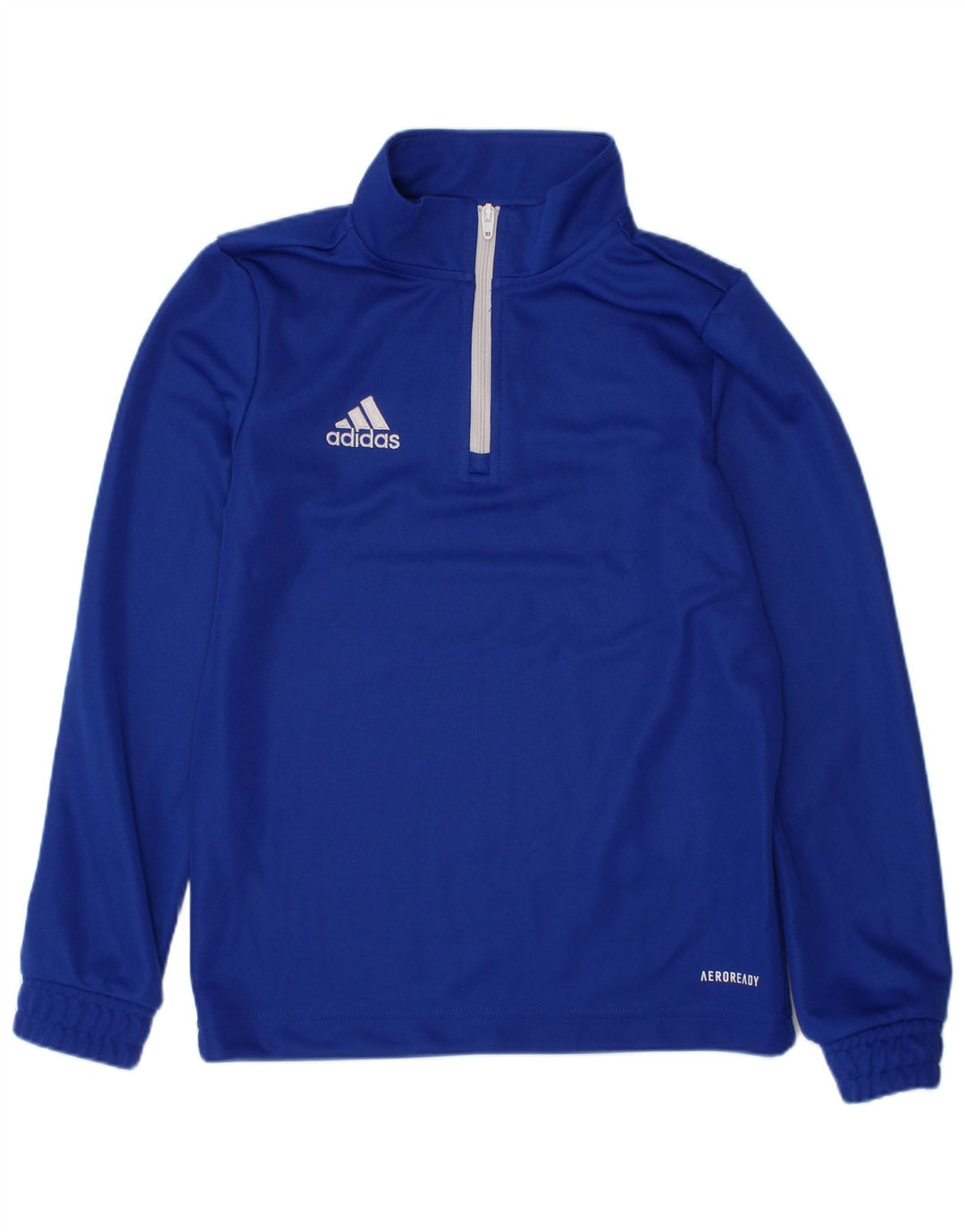 Top della tuta da ginnastica ADIDAS Aeroready Zip Neck Pullover 7-8 anni Blu