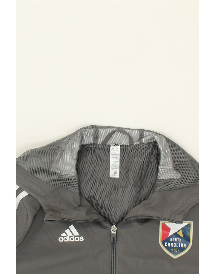 ADIDAS Womens Hooded Rain Jacket UK 4/6 XS Grey Polyester Vintage Adidas and Second-Hand Adidas from Messina Hembry 
