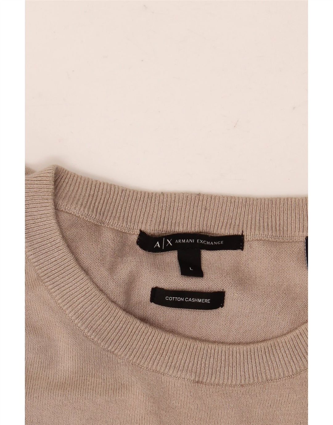 ARMANI EXCHANGE Maglione da uomo girocollo grande in cotone beige