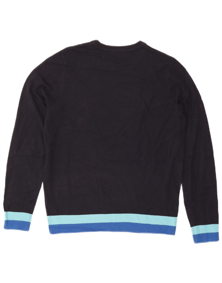 Maglione maglione girocollo da donna Marks & Spencer UK 14 blu navy medio