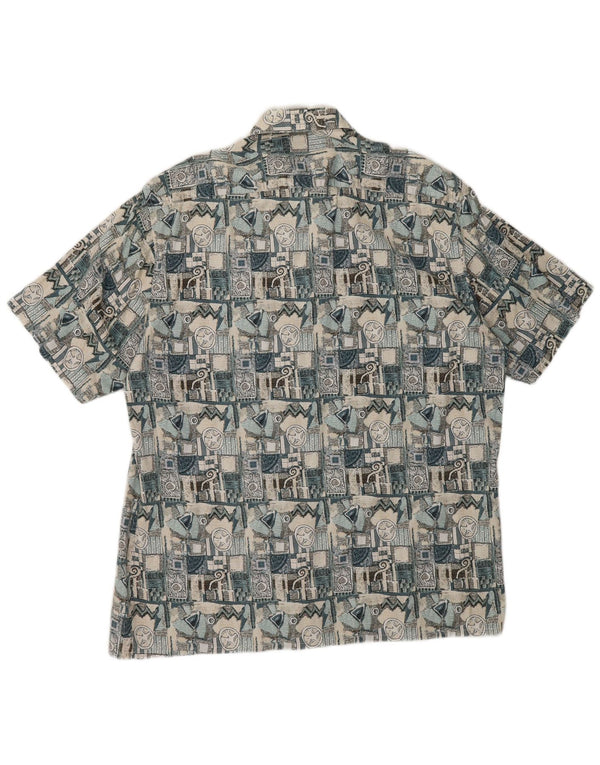 Camicia a maniche corte da uomo C&A grande in cotone geometrico beige