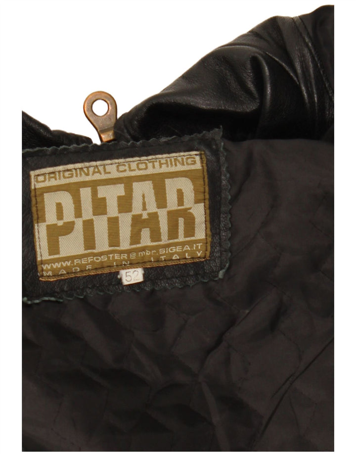 Giacca in pelle vintage da uomo IT 52 XL in pelle nera