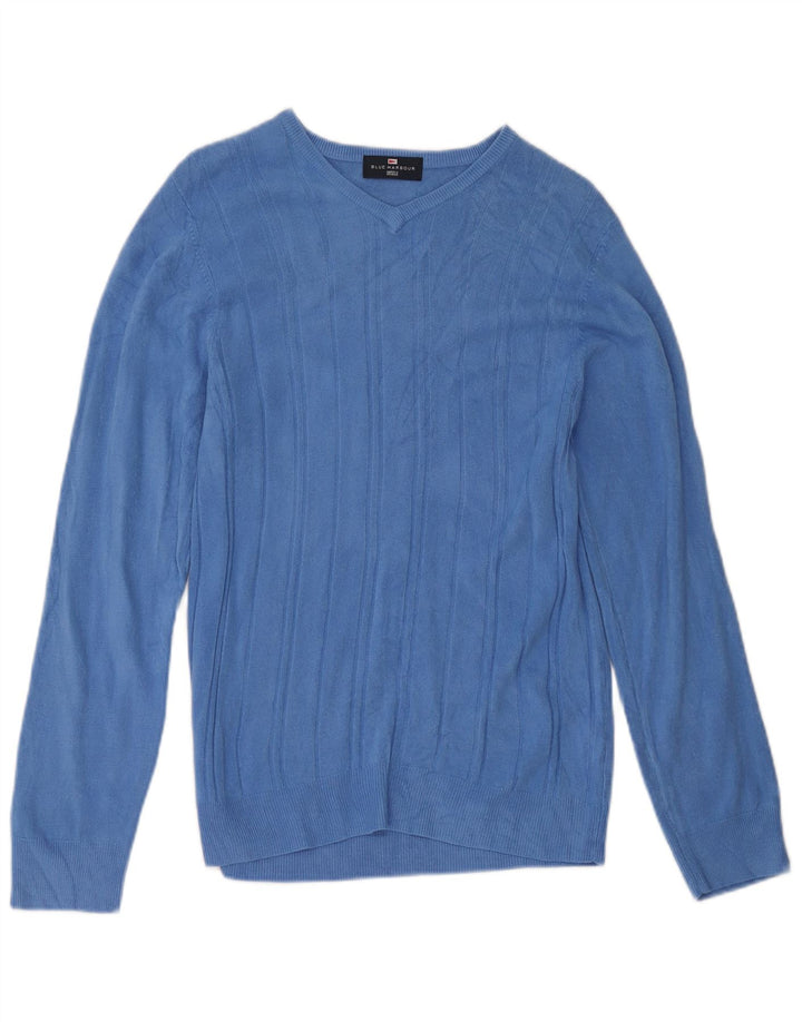 Maglione da donna Marks & Spencer con scollo a V blu Harbour UK 10 piccolo