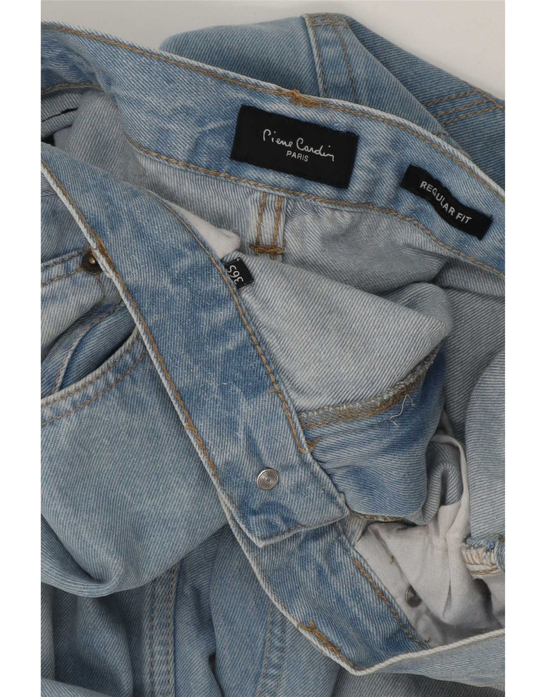 Jeans dritti da uomo vestibilità regolare Pierre Cardin W36 L29 cotone blu