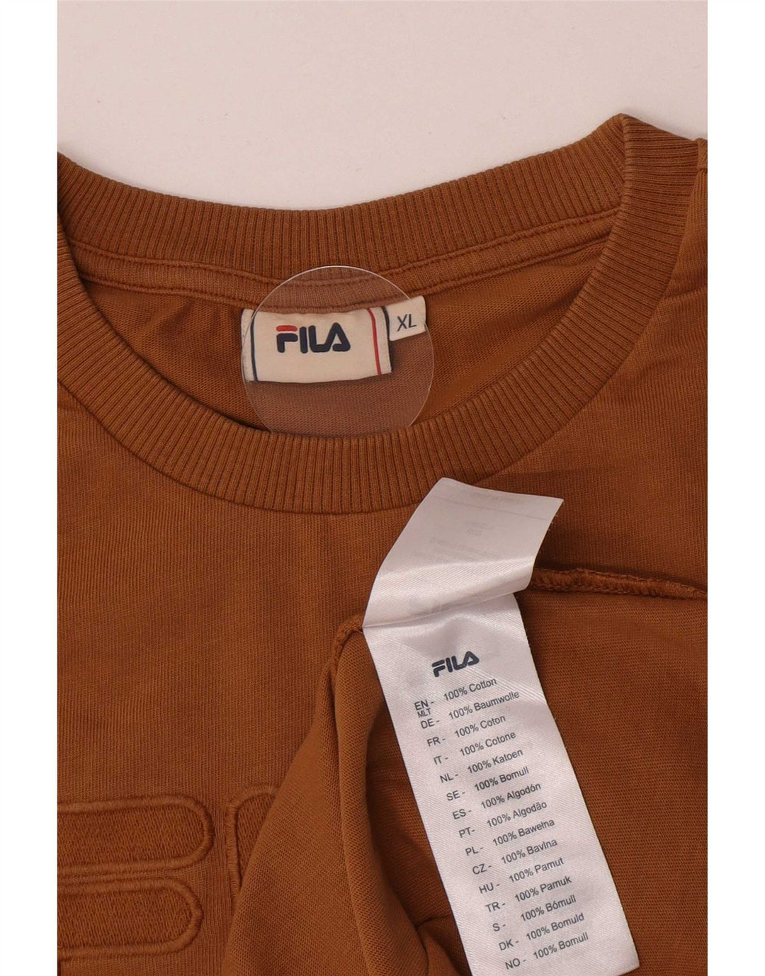 T-shirt grafica da uomo Fila Top XL in cotone beige