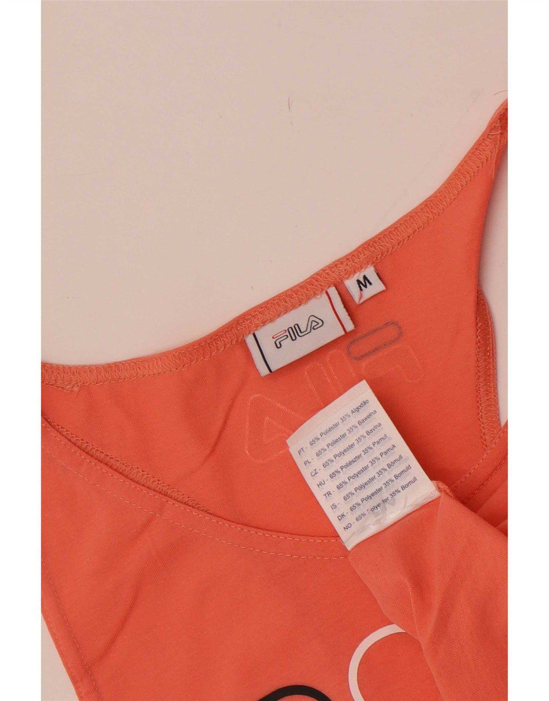 Canotta corta grafica da donna Fila UK 12 Poliestere arancione medio