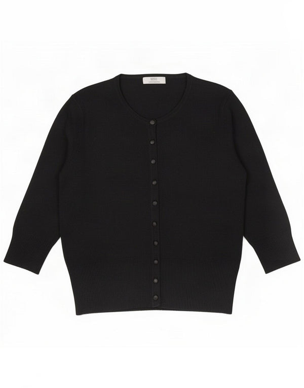 Maglione cardigan con maniche a 3/4 da donna Marks & Spencer UK 14 medio nero