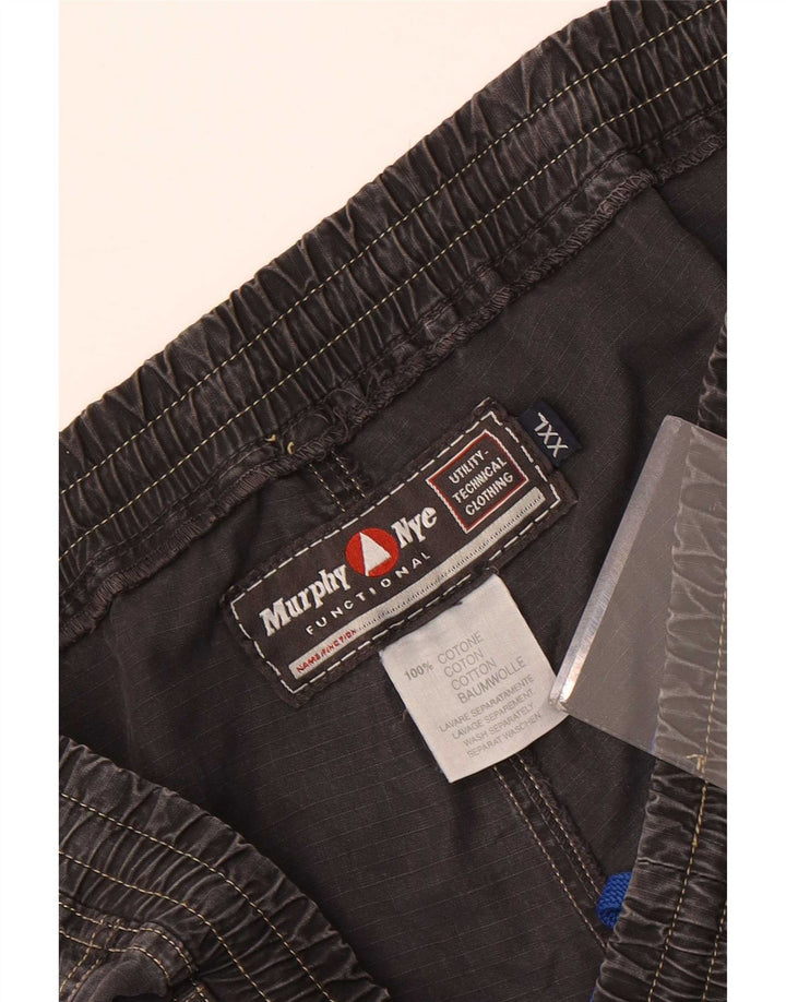 Pantaloni cargo dritti da uomo Murphy & Nye W36 L35 cotone grigio