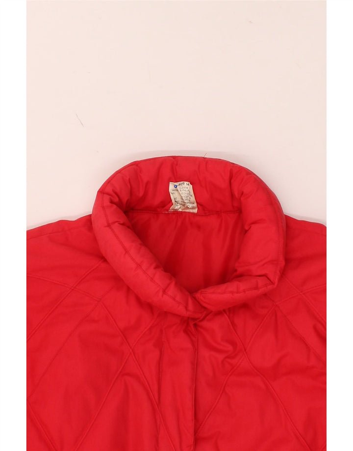 VINTAGE Womens Oversized Padded Jacket US 14 XL Pink Polyester Vintage Vintage and Second-Hand Vintage from Messina Hembry 