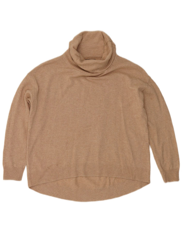 Massimo Dutti Maglione maglione oversize da donna con collo alto UK 10 piccolo Beige