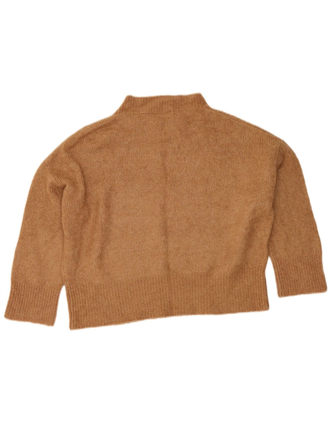 Maglione corto oversize con collo dolcevita da donna Zara UK 10 piccolo Beige